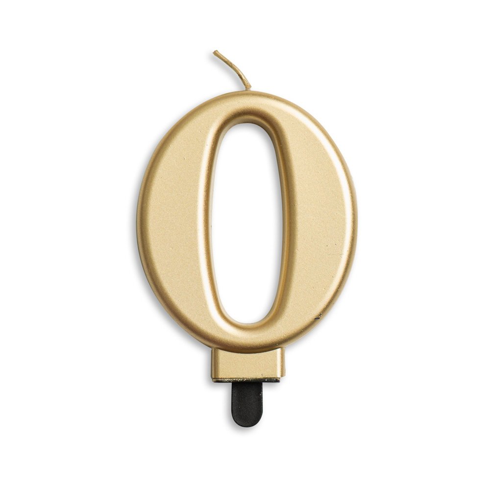 Cijfer kaars '0' Goud - PartyPro.nl