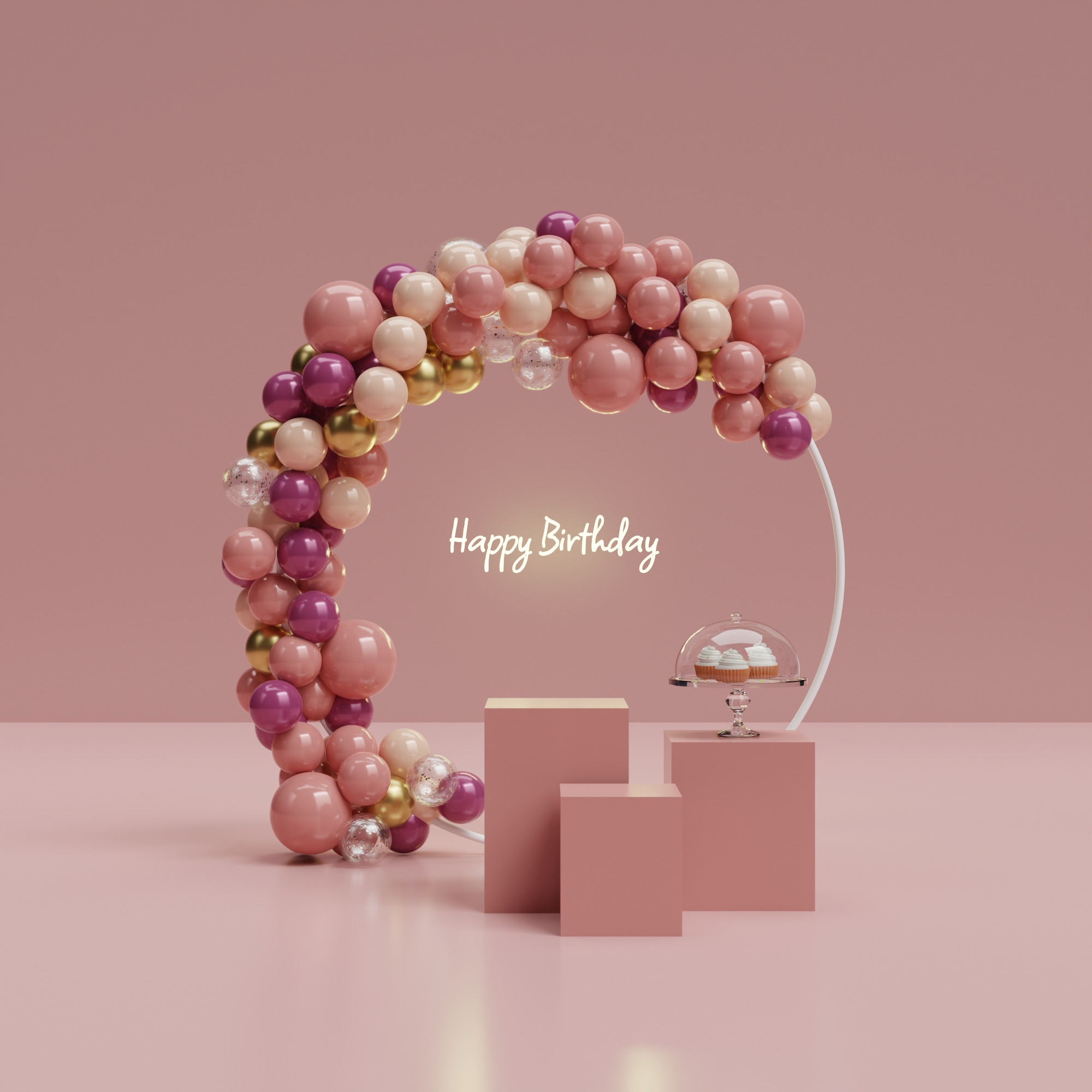 Balloon Arch Red Gold