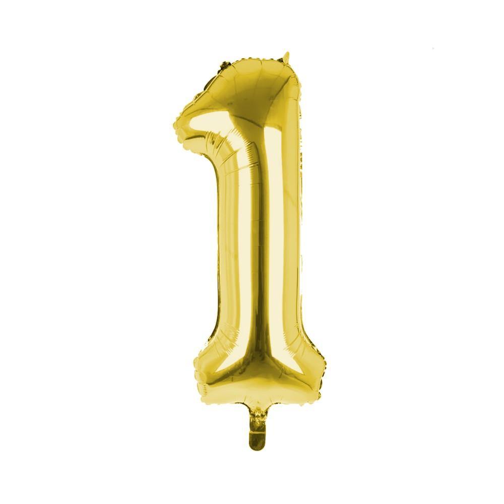 Cijfer Ballon '1' Goud (100CM) - PartyPro.nl