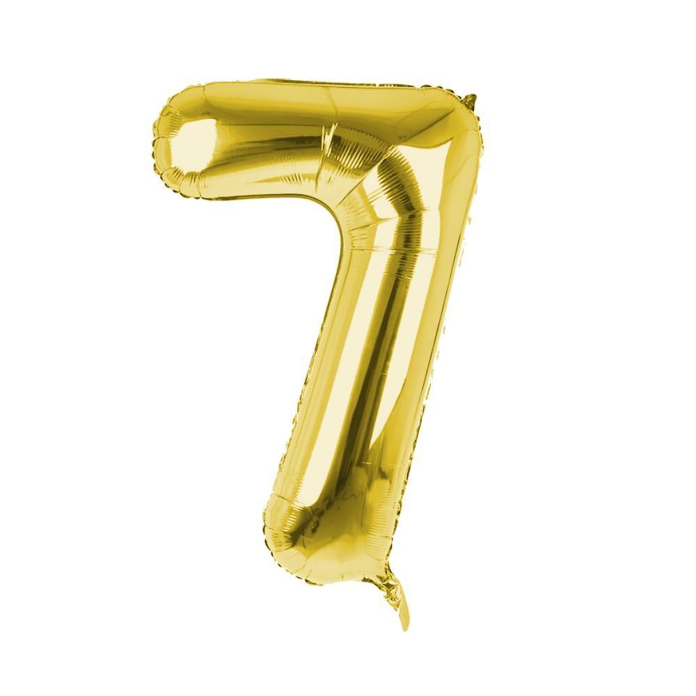 Cijfer Ballon '7' Goud (100CM) - PartyPro.nl