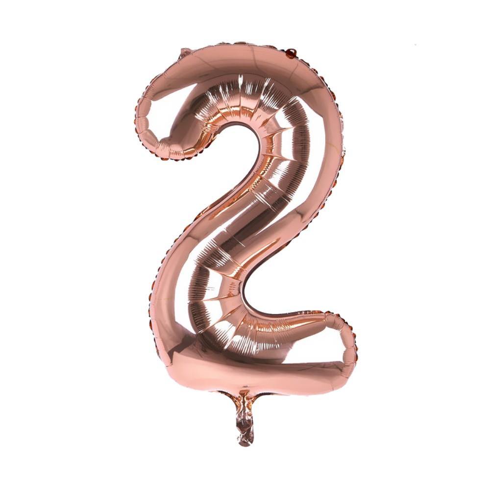 Cijfer Ballon '2' Rosé (100CM) - PartyPro.nl