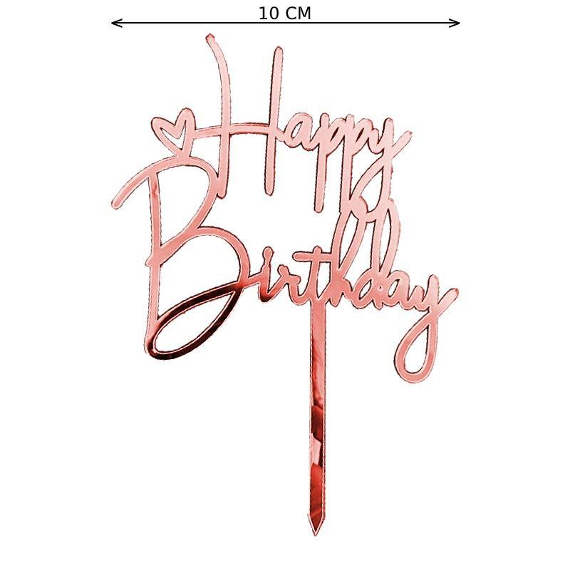 Happy Birthday Cake Topper (Rosé) #1 - PartyPro.nl