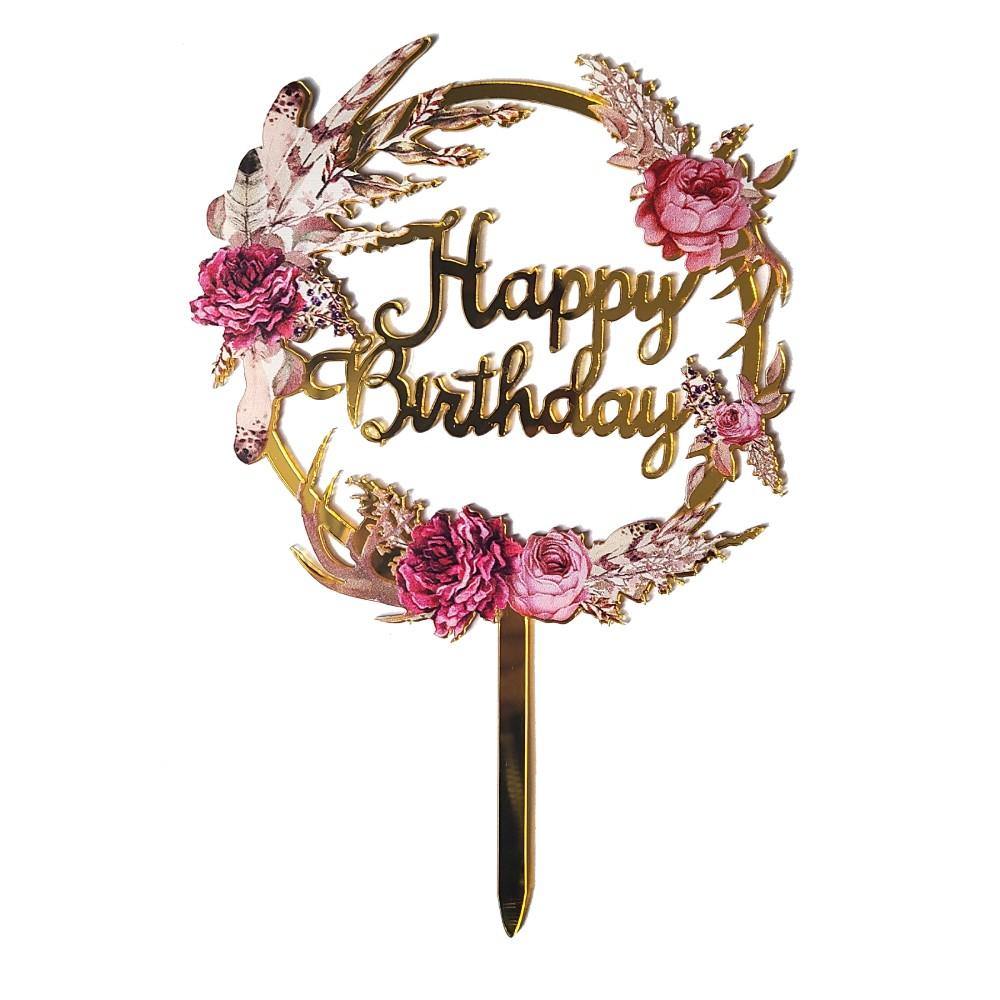 Happy Birthday Cake Topper Deluxe #2 - PartyPro.nl