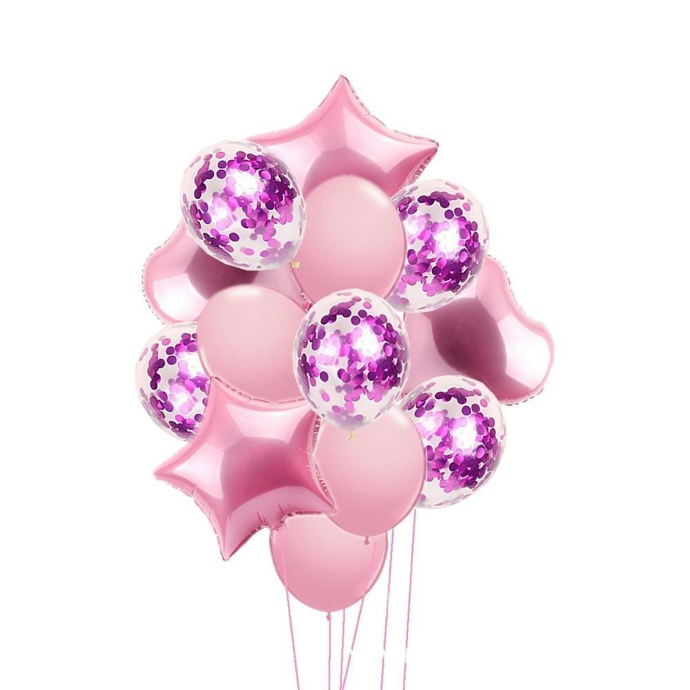 Happy Birthday Ballonnen Set Mat Paars Happy Birthday Ballonnen Set Mat Paars