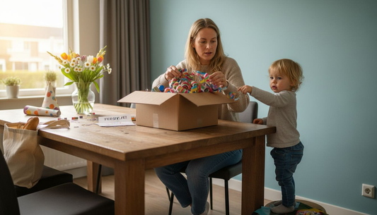 Moeder kiest voor feestartikelen die direct geleverd kunnen worden
