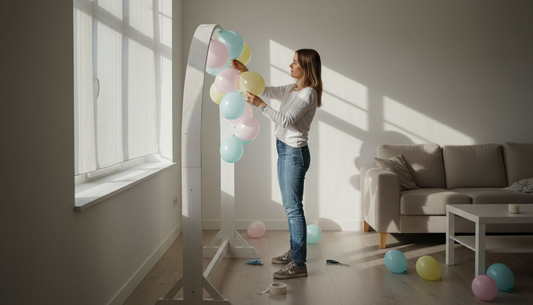 Een sfeervolle woonkamer versierd met feestelijke ballonnen