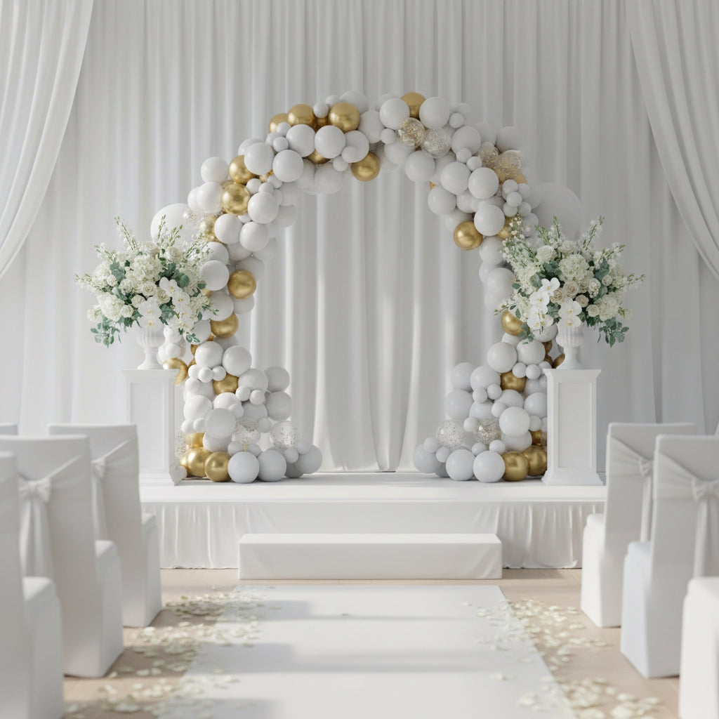 Ballonbogen (Weiß-Gold)