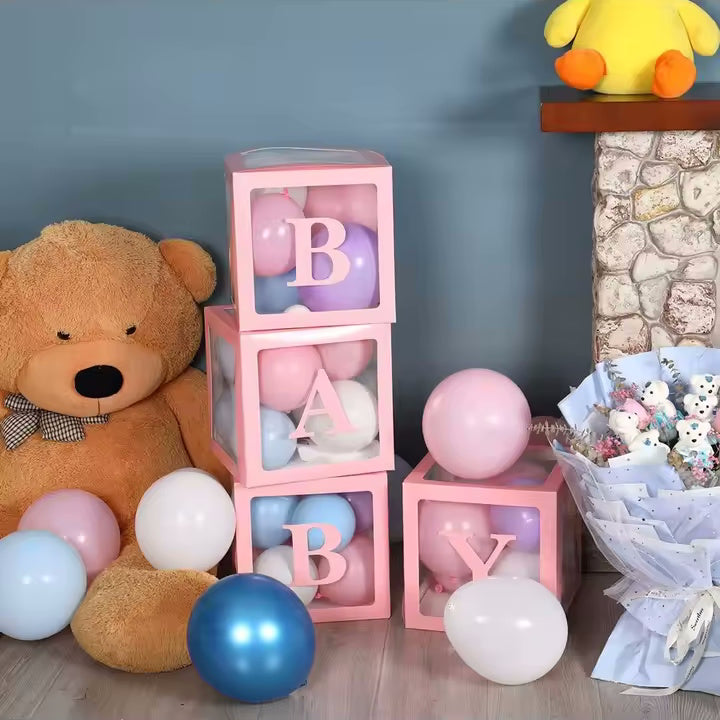 BABY Ballonnen Box (roze)