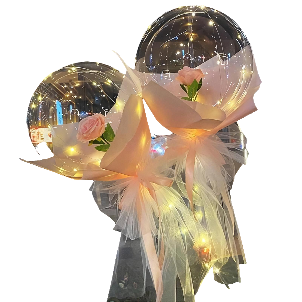 Rose balloon with light