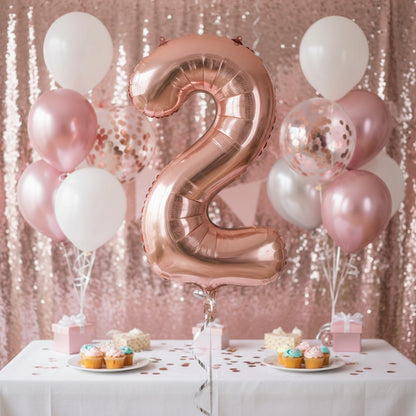 Cijfer Ballon '2'  Rosé (100CM) - PartyPro.nl
