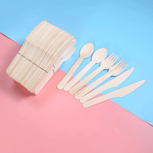 Wooden cutlery (18 pieces)