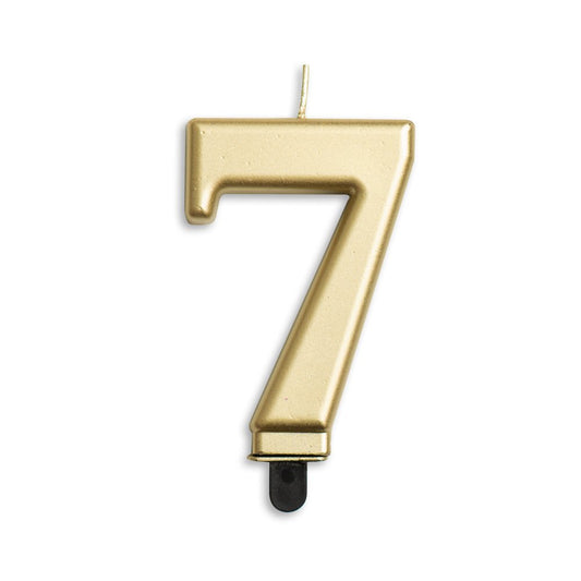 Number candle '7' Gold