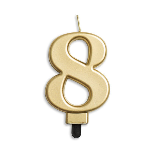 Number candle '8' Gold