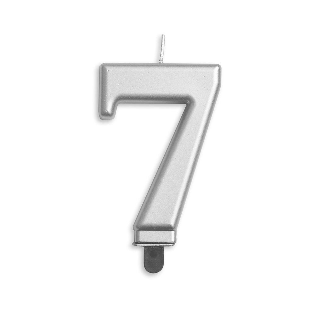 Number candle '7' Silver