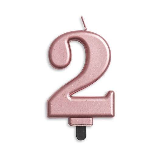 Number candle '2' Rosé