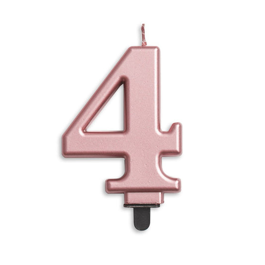 Number candle '4' Rosé