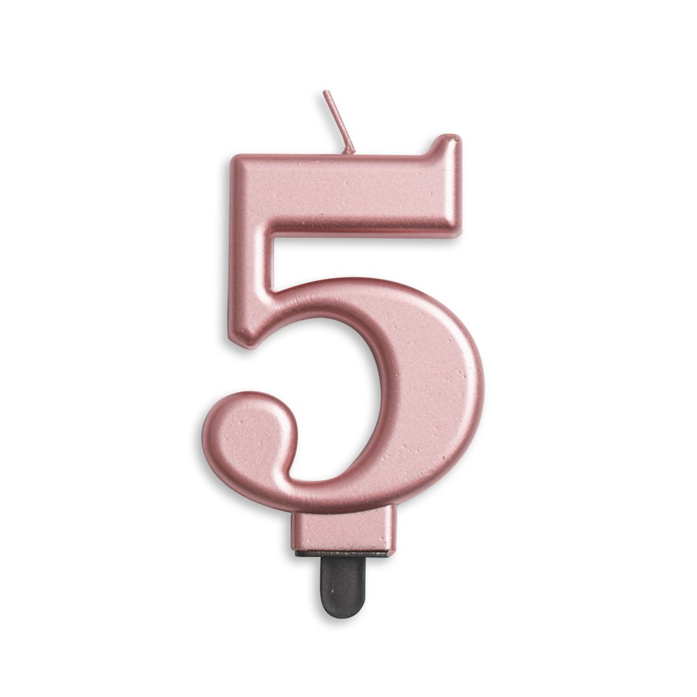 Number candle '5' Rosé