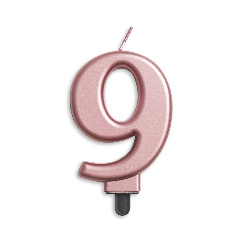 Number candle '9' Rosé