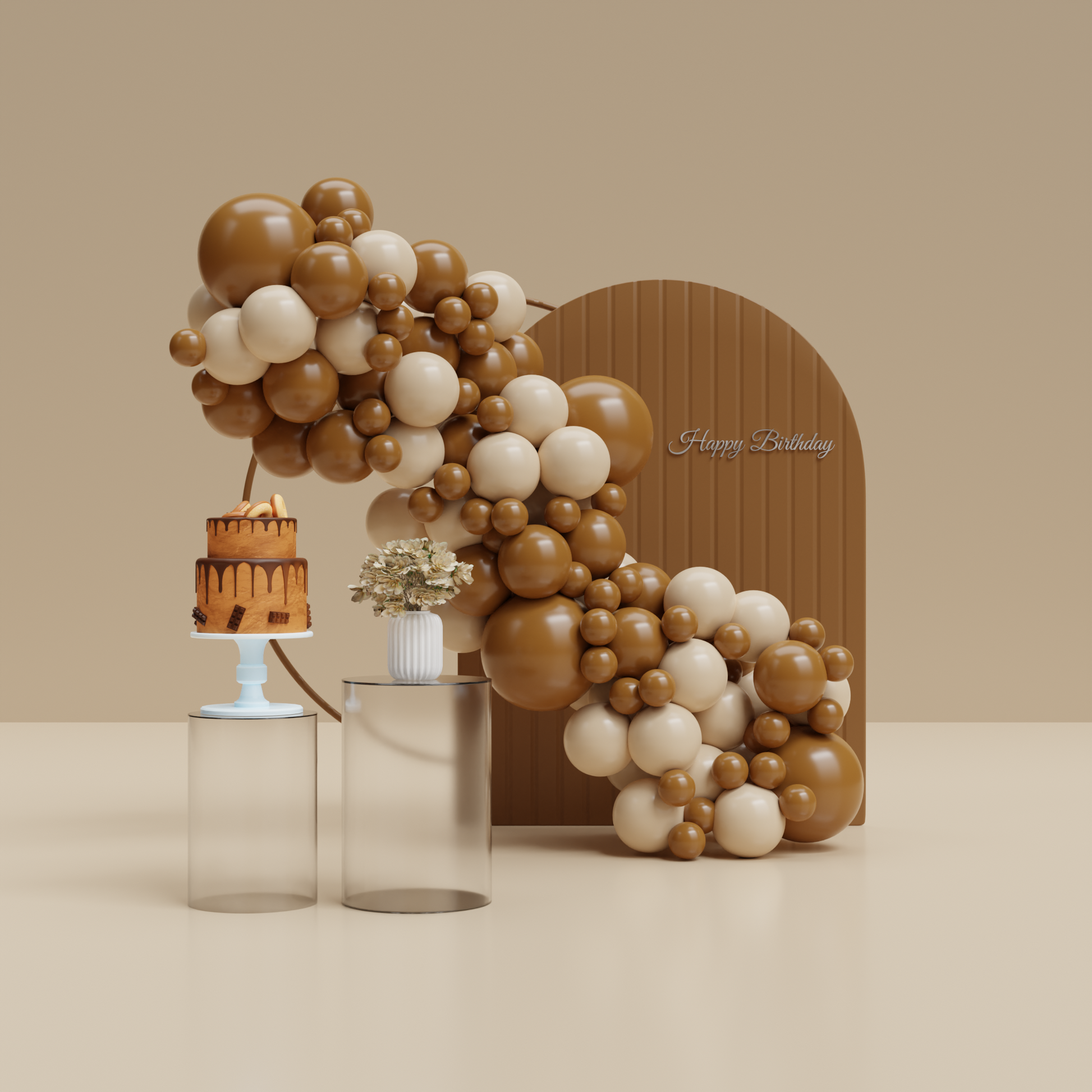 Ballonnenboog (Brown-Vanilla) - PartyPro.nl