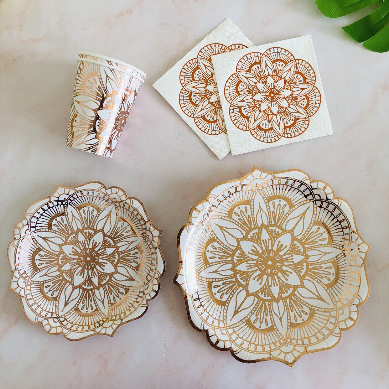 Table decoration set Mandala Rosé