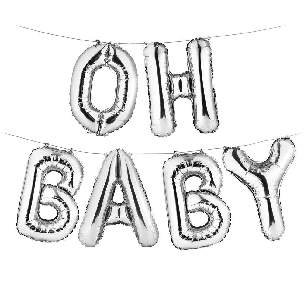 Oh Baby ballon Zilver (40CM) - PartyPro.nl