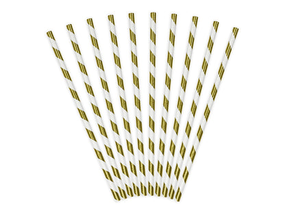 Straws White-Gold (10 pieces)