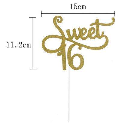 Sweet 16 Cake Topper - PartyPro.nl