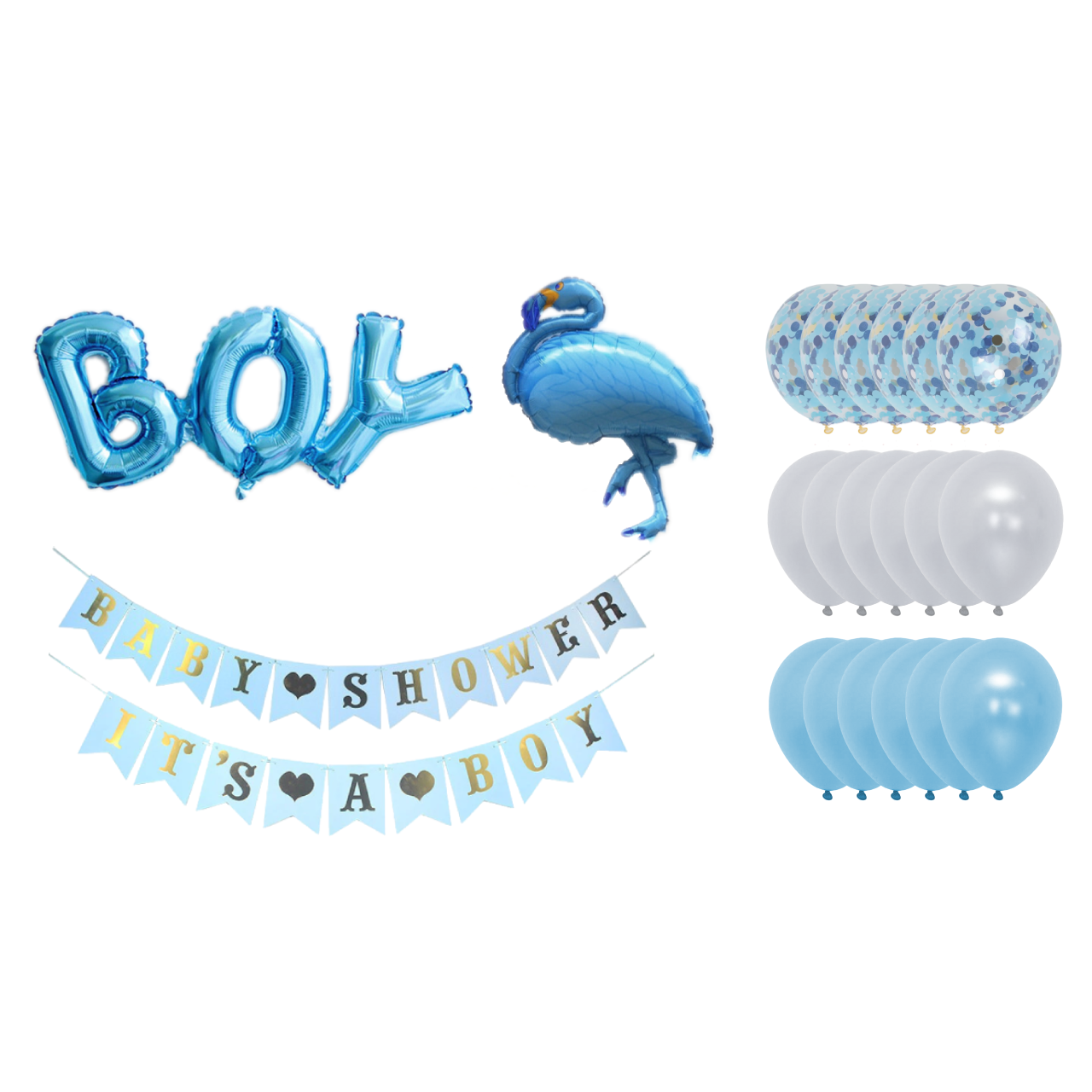 Babyshower versiering Flamingo (Jongen) - PartyPro.nl