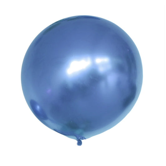 XXL blauer Chromballon (90 cm)