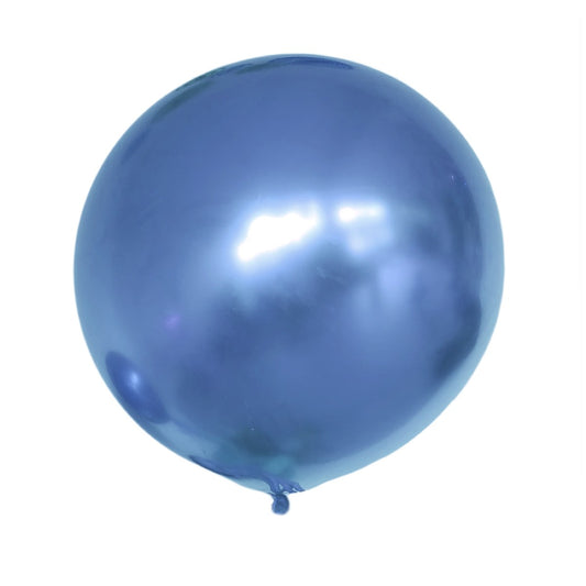 XXL Blue Chrome Balloon (90 cm)