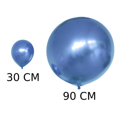 XXL Blauwe Chroom Ballon (90 cm)