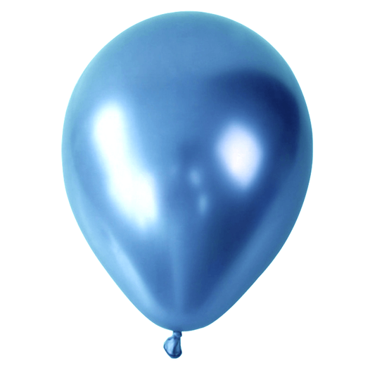 XL Blue Chrome Luftballons (10 Stück / 46 CM)