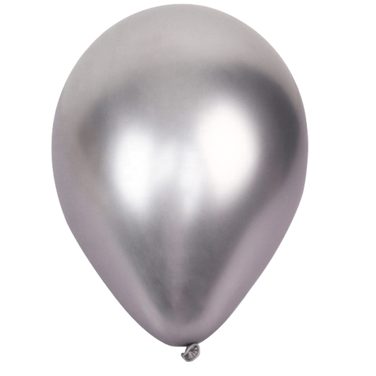 Mini-Luftballons Silber Chrom (20 Stück / 12 CM)