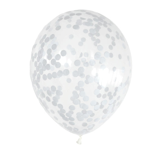 Weiße Konfetti-Luftballons (10 Stück / 46 CM)
