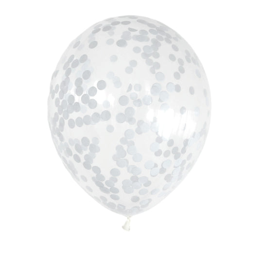 Witte Confetti Ballonnen (10 stuks / 30 CM) - PartyPro.nl