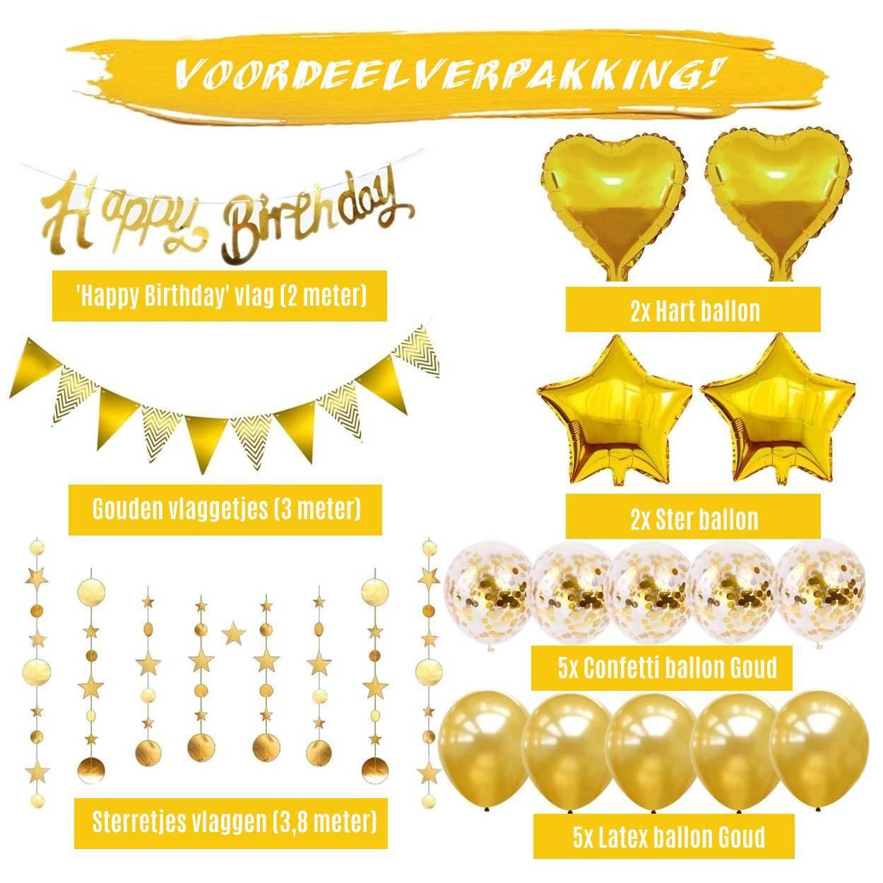 Verjaardag versiering (Goud #2) - PartyPro.nl