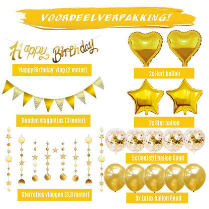 Verjaardag versiering (Goud #2) - PartyPro.nl
