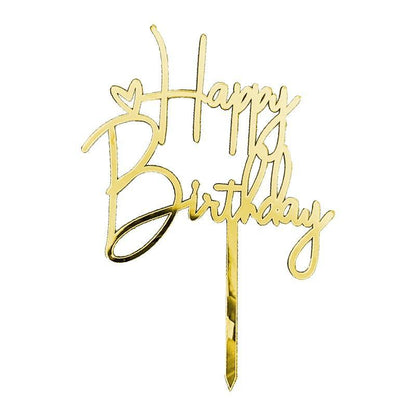 Happy Birthday Cake Topper (Goud) #1 - PartyPro.nl