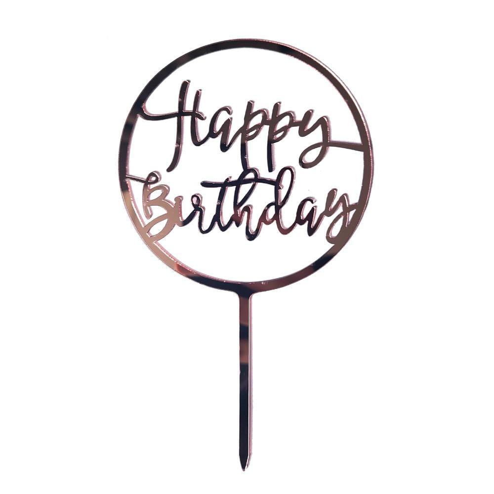 Happy Birthday Cake Topper (Rosé) #2 - PartyPro.nl