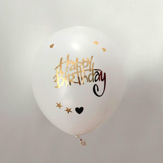 Happy Birthday - Ballon sticker Goud (10 stuks) - PartyPro.nl