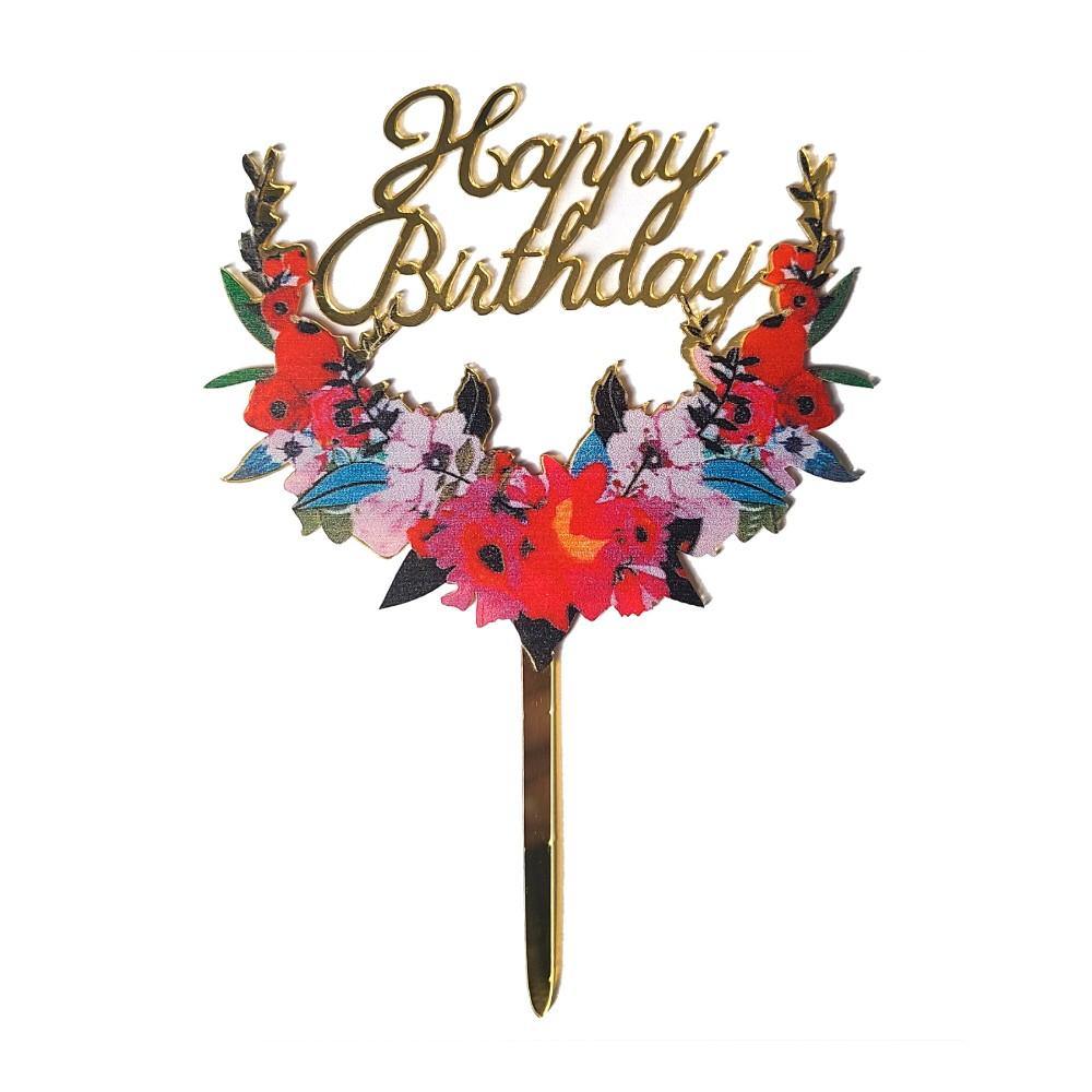 Happy Birthday Cake Topper Deluxe #3 - PartyPro.nl