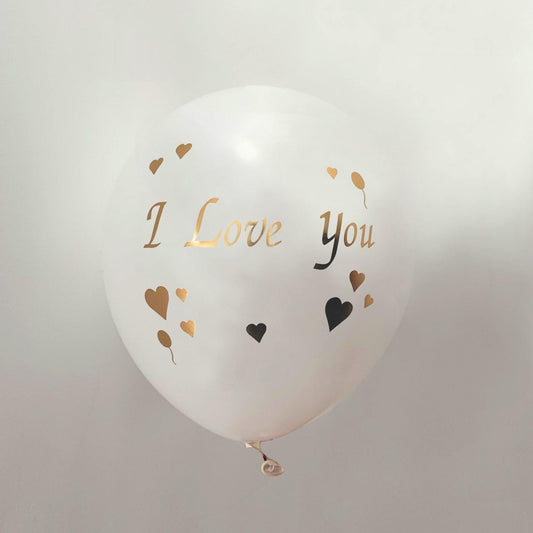 I Love You - Ballon sticker Goud (10 stuks) - PartyPro.nl