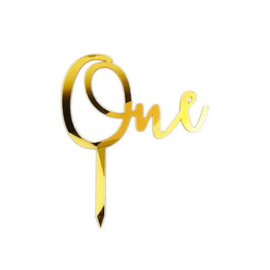One Cake Topper (Gold)