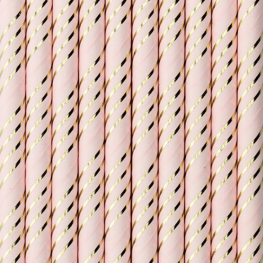 Rietjes roze-goud (10 stuks) - PartyPro.nl