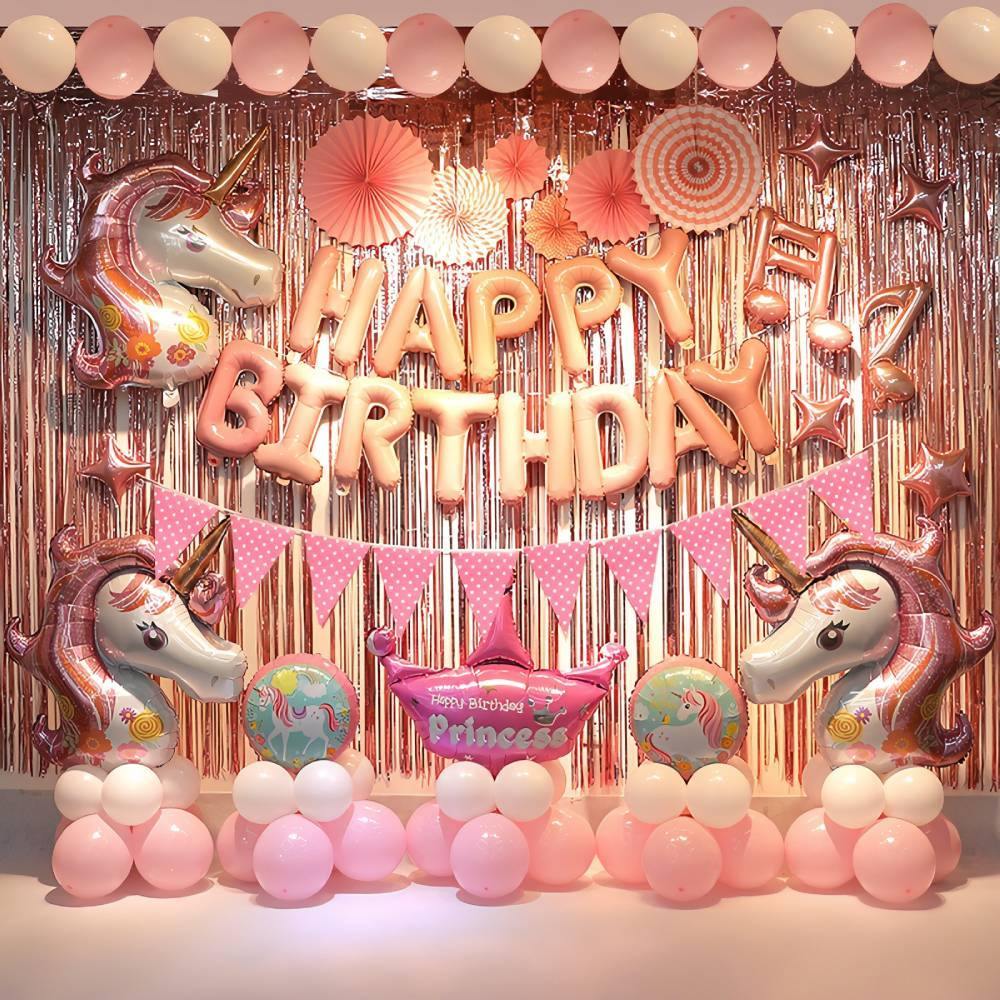 Verjaardag versiering (Pink Unicorn) - PartyPro.nl