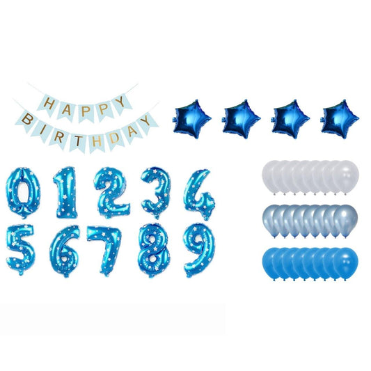 Verjaardag versiering met cijfers (81CM/Blauw) - PartyPro.nl