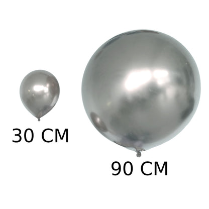 XXL Ballon Silber Chrom (90 cm)